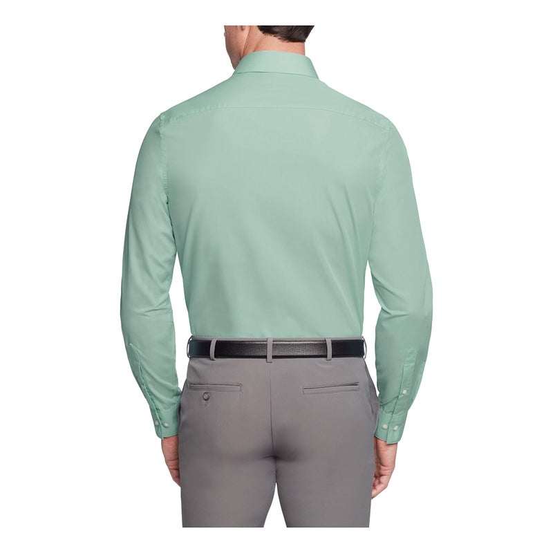 Van Heusen Men's Dress Shirt Regular Fit Poplin Solid, Leaf, 17.5" Neck 36"-37" Sleeve - Image 2